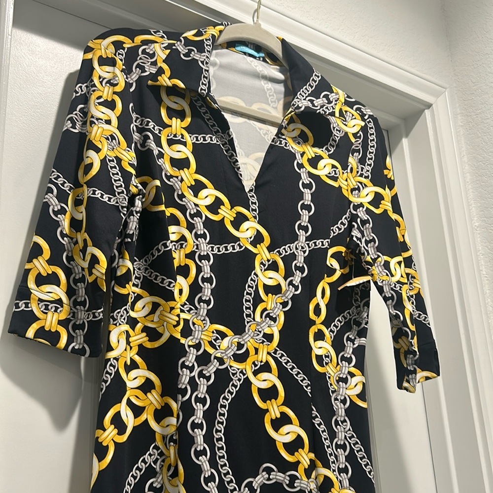 J. McLaughlin Black Chain Dress